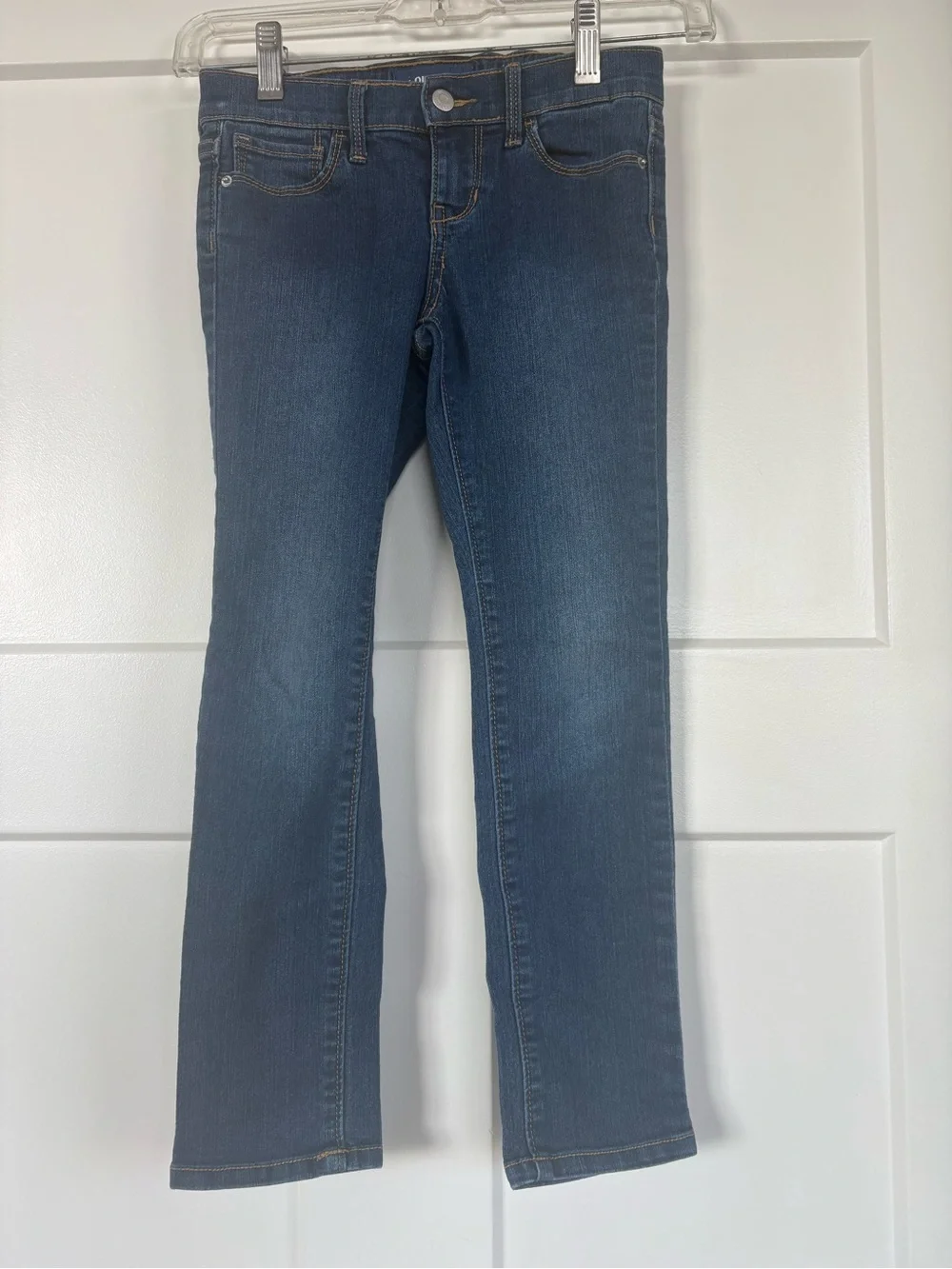 Old Navy Girls Skinny Blue Jeans with adjustable waist straps Size 6